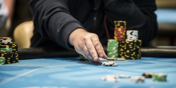 professional poker player in tournament